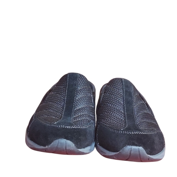 Easy Spirit Traveltime Black Suede Textile Mules Clogs 9WW - Picture 3 of 14